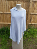 Poncho BRIANA - Softer than cashmere 'Feel' Wool Blend Poncho Handmade in Nepal - Vera Tucci OriginalsAccessories LIGHT GREY