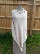 Poncho BRIANA - Softer than cashmere 'Feel' Wool Blend Poncho Handmade in Nepal - Vera Tucci OriginalsAccessories BEIGE