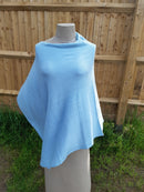 Poncho BRIANA - Softer than cashmere 'Feel' Wool Blend Poncho Handmade in Nepal - Vera Tucci OriginalsAccessories DUCK EGG