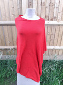 Poncho BRIANA - Softer than cashmere 'Feel' Wool Blend Poncho Handmade in Nepal - Vera Tucci OriginalsAccessories RED