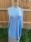 Poncho BRIANA - Softer than cashmere 'Feel' Wool Blend Poncho Handmade in Nepal - Vera Tucci OriginalsAccessories PALE DENIM