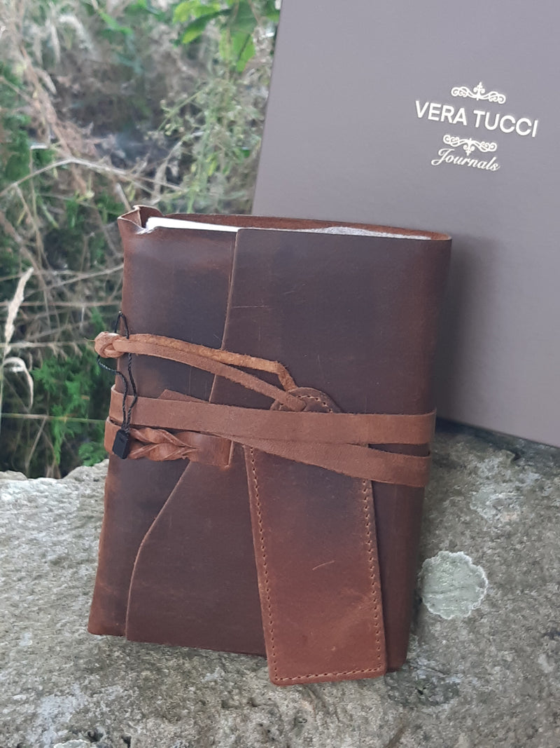 Journal Large Leather Bound Journal Plain Design - Vera Tucci OriginalsVera Tucci Originals