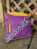 Leather Bag Lindsey Large Leather Bag - Vera Tucci OriginalsBags PURPLE/MUSTARD