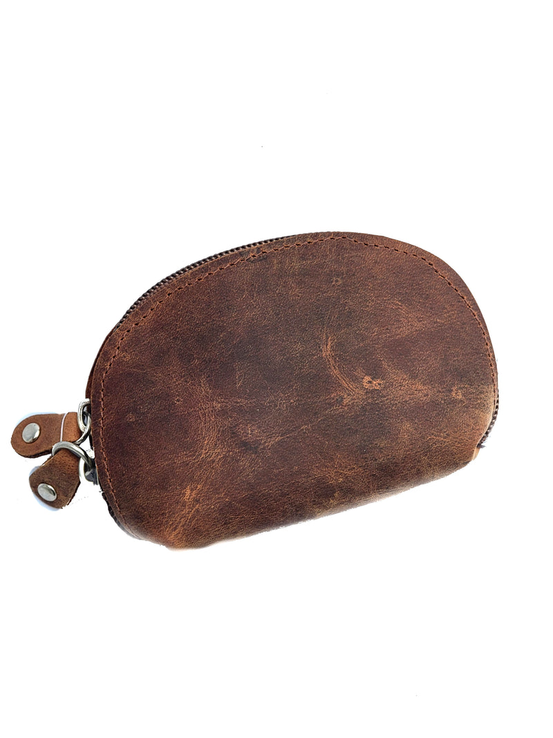 Alice Premium Milled Leather Half Moon Coin Purse