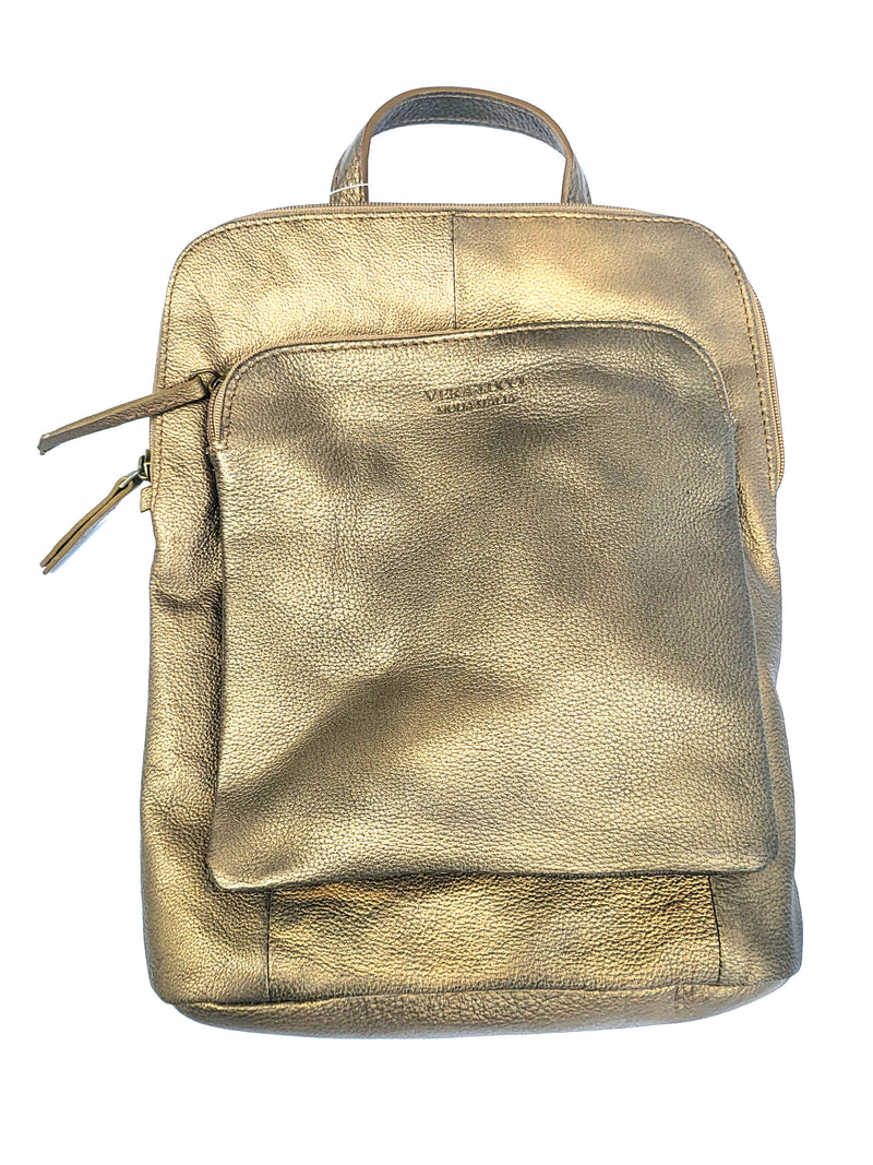LAYLA SMALL metallic - Genuine Leather Vera Tucci Backpack