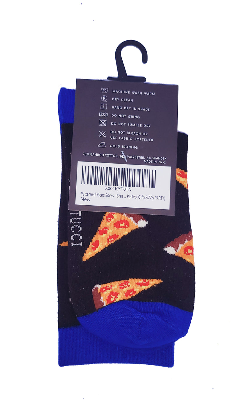 Luxury Men's Bamboo Sock M22 PIZZA PARTY