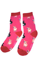 Luxury Women's Bamboo Sock W14 PINK CORGIS
