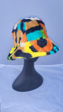 Multi Colour Print Patterned Fluffy Fleece Lined Bucket Hat For Winter (ADULT & CHILD SIZES)