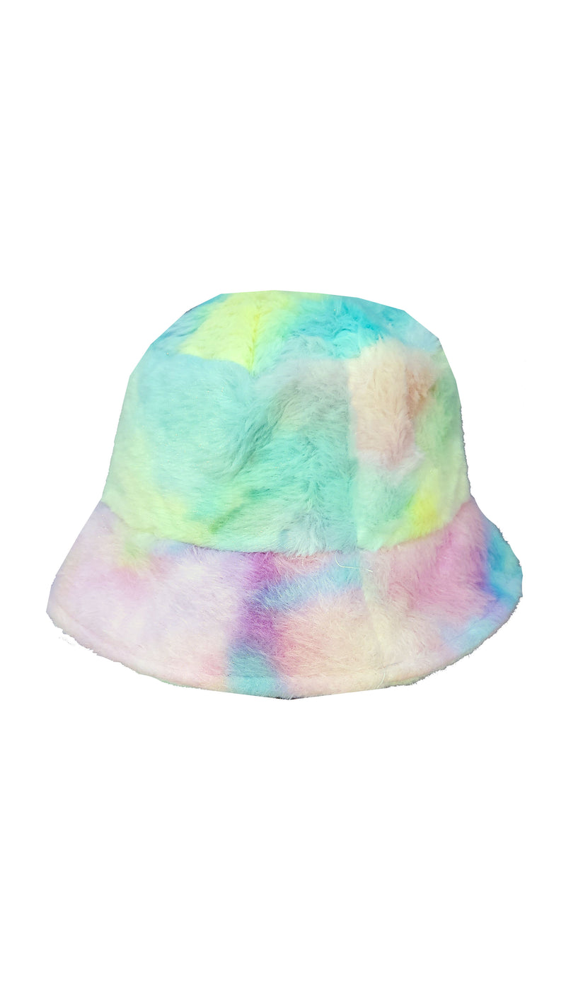 Pastel Print Patterned Fluffy Fleece Lined Bucket Hat For Winter (ADULT & CHILD SIZES)