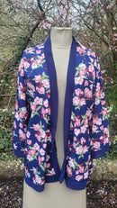 KM011 BLUE TENKI LIGHTWEIGHT SUMMER KIMONO / DRESS IN STUNNING PRINT FABRIC 3 SIZES