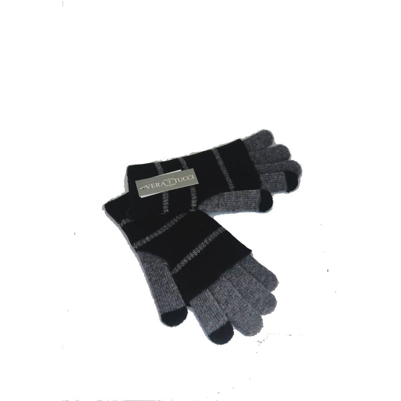 Gloves Ladies Stripe Glove - G11 - Vera Tucci OriginalsAccessories D.GREY/BLACK