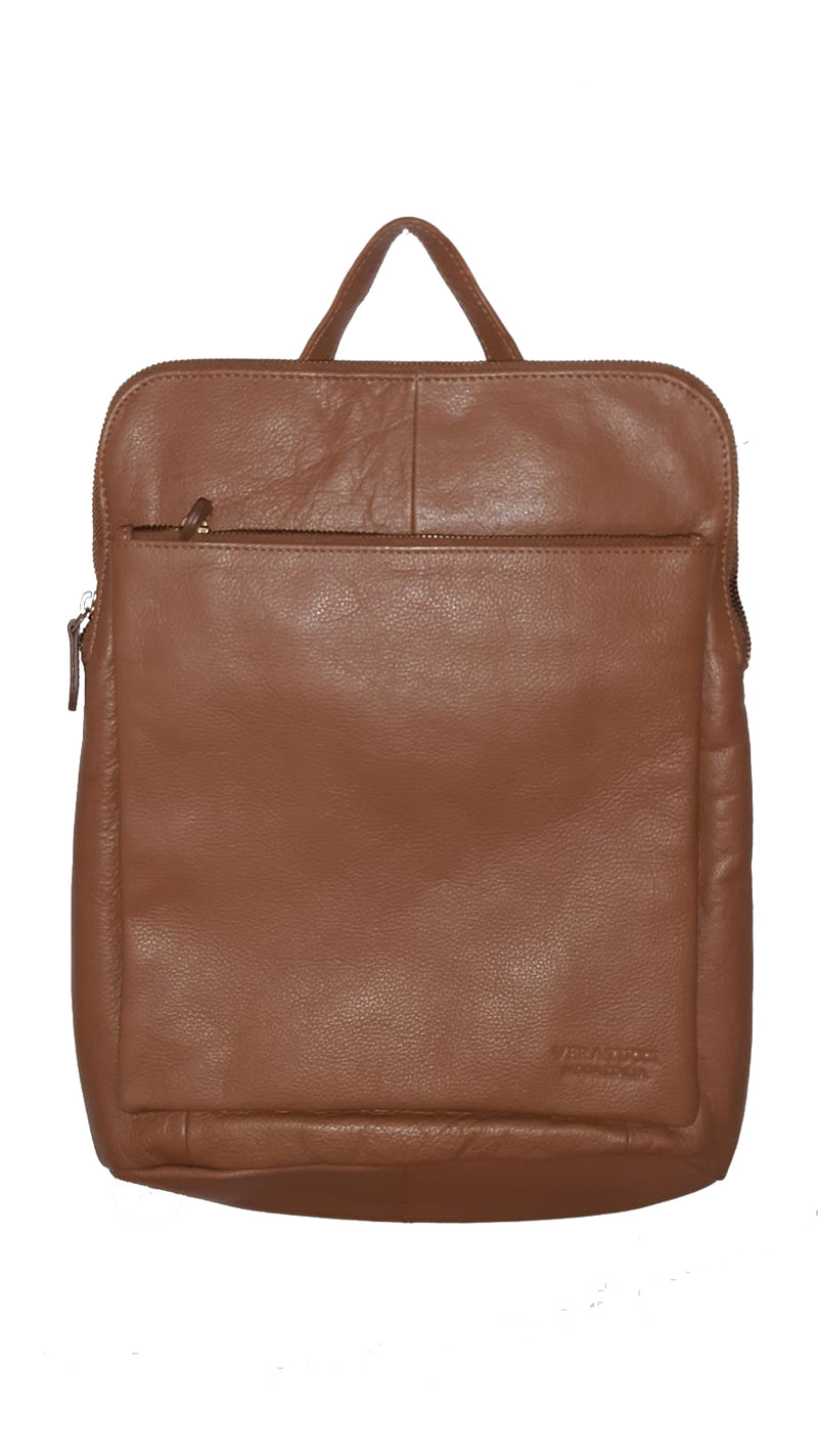 Leather Bag Layla Backpack - Vera Tucci OriginalsBags CHESTNUT BROWN