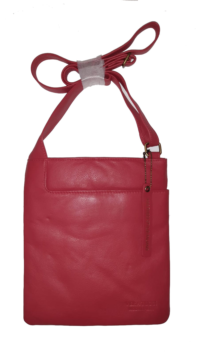 Leather Bag Leigh - Cross Body Leather Bag - Vera Tucci OriginalsBags Red