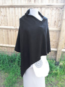 Poncho BRIANA - Softer than cashmere 'Feel' Wool Blend Poncho Handmade in Nepal - Vera Tucci OriginalsAccessories BLACK