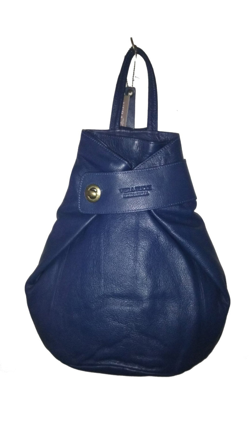 Leather Bag Silvia Backpack - Vera Tucci OriginalsBags NAVY