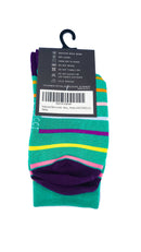 Luxury Men's Bamboo Sock  M7 STRIPES C (GREEN)