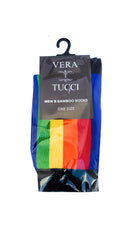 LUXURY MEN'S BAMBOO SOCK M21 VERTICAL COLOURED STRIPES