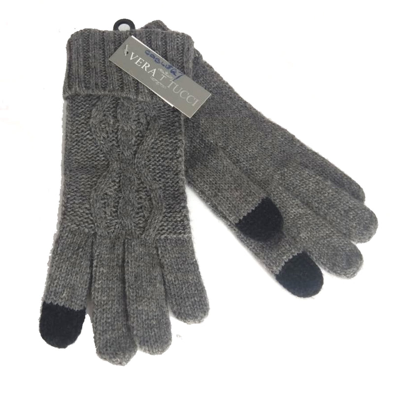 Gloves Cable Knit Gloves - G15 - Vera Tucci OriginalsAccessories DARK GREY