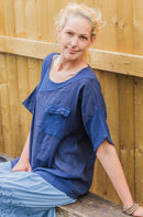 Linen KARINA - 3133 Light Weight Italian Linen Top - Vera Tucci OriginalsGianni Moda