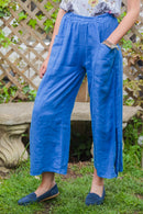 Linen ALTO - 3805 SIDE SLIT LIGHT WEIGHT 100% ITALIAN LINEN TROUSERS - Vera Tucci OriginalsGianni Moda