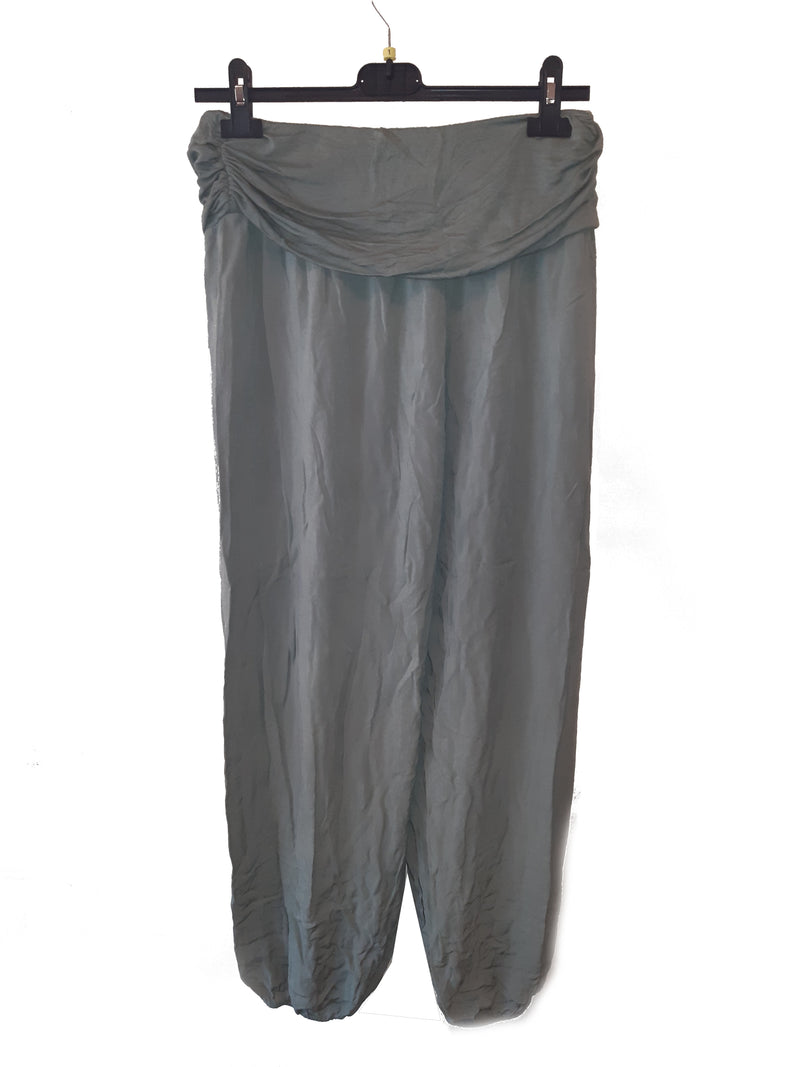Trousers CAIRO Harlem Pants Plain Viscose Trousers - Vera Tucci OriginalsLondon Clothing GREY