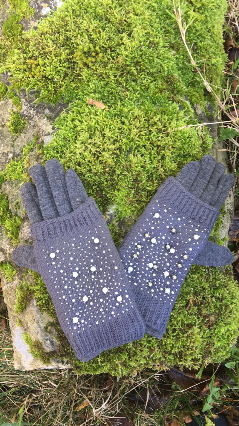 Gloves Syrena Pearl Multi Mitten 2 in 1 Glove - G23 - Vera Tucci OriginalsAccessories DARK GREY