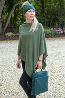 Poncho ANABELLE - Womens Cashmere Mix Poncho One Size - Vera Tucci OriginalsAccessories GREEN