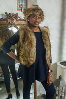 Gilet Gloria Faux Fur Gilet - Vera Tucci OriginalsFaux Fur TAN + BLACK TIP SOLD OUT / SMALL