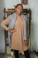 Poncho Julie Fluffy Knitted Gilet - Vera Tucci OriginalsScarves