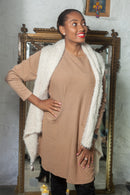 Poncho Julie Fluffy Knitted Gilet - Vera Tucci OriginalsScarves