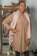 Poncho Julie Fluffy Knitted Gilet - Vera Tucci OriginalsScarves