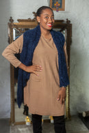 Poncho Julie Fluffy Knitted Gilet - Vera Tucci OriginalsScarves