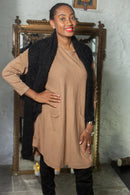 Poncho Julie Fluffy Knitted Gilet - Vera Tucci OriginalsScarves