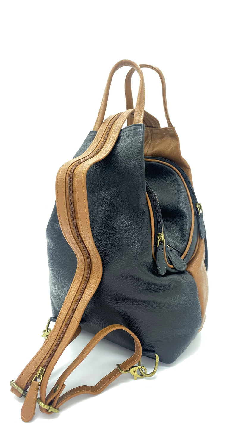 Leather Bag Luna Backpack Milled Cow Leather - Vera Tucci OriginalsBags
