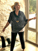 Poncho CROCHET STYLE KNITTED PONCHO - Vera Tucci OriginalsAccessories