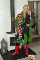 Scarves AMELIA SMALL STARS DOUBLE SIDED SCARF RMD2007003 - Vera Tucci OriginalsAccessories NAVY