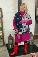 Scarves ABIGAIL STAR CHECK SCARF RMD2007002 - Vera Tucci OriginalsAccessories NAVY