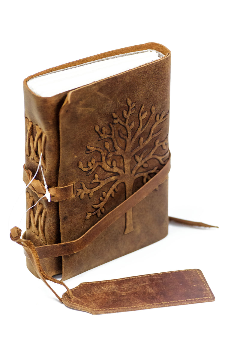Journal Small Leather Bound Journal Tree of Life Design - Vera Tucci OriginalsVera Tucci Originals UNBOXED