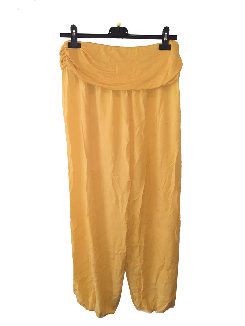 Trousers CAIRO Harlem Pants Plain Viscose Trousers - Vera Tucci OriginalsLondon Clothing MUSTARD