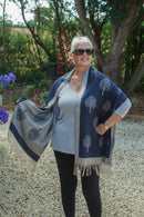 Scarves MARNIE - RMD202106-10 9 COLS TREE - Vera Tucci OriginalsAccessories 7 NAVY/CREAM
