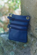 Leather Bag FIFI- MULTI ZIP SMALL POUCH BAG - Vera Tucci OriginalsBags