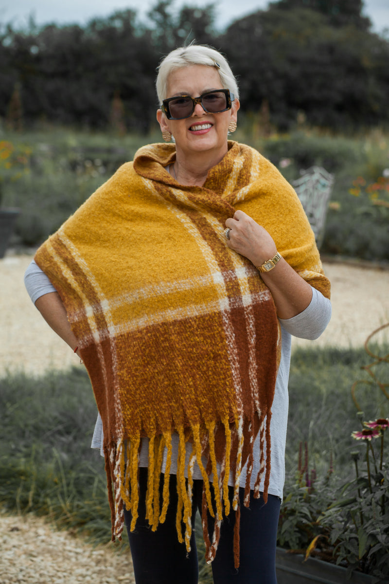 Scarves CHECK SCARF CLRMD202103-28 4 COLS - Vera Tucci OriginalsAccessories 3 MUSTARD
