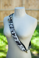 Luxury Leather Bag Strap - Black Cow pattern - Vera Tucci OriginalsAccessories