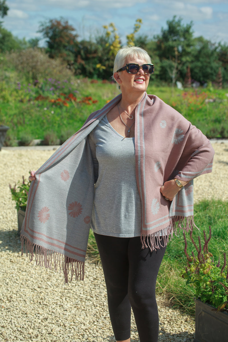 Scarves DAISY - RMD202106-17 6 COLS - Vera Tucci OriginalsAccessories 6 PINK/GREY