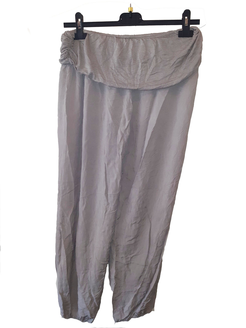 Trousers CAIRO Harlem Pants Plain Viscose Trousers - Vera Tucci OriginalsLondon Clothing TAUPE