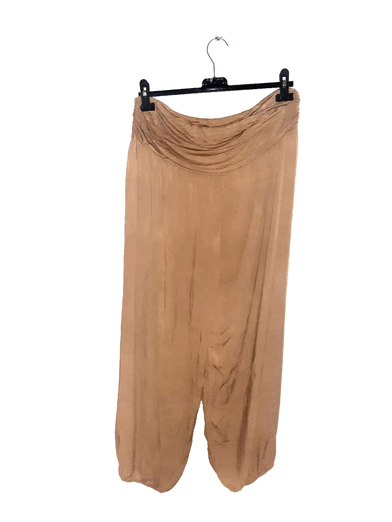 Trousers CAIRO Harlem Pants Plain Viscose Trousers - Vera Tucci OriginalsLondon Clothing CAMEL