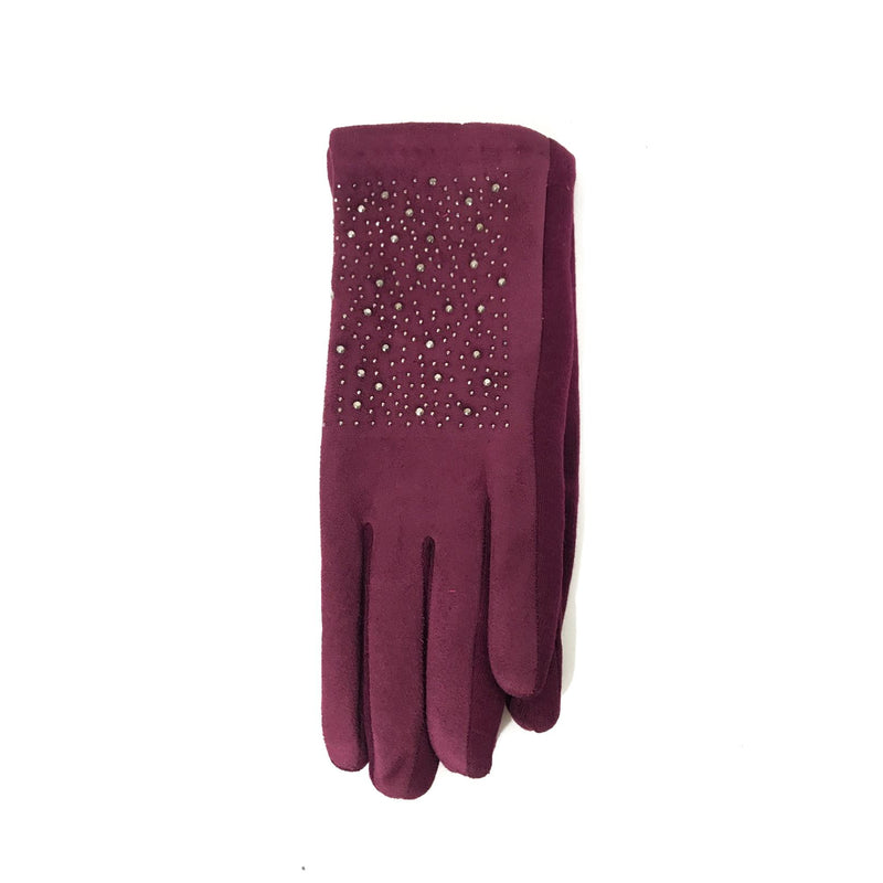 Gloves Diamante Glove - Vera Tucci OriginalsAccessories BURGUNDY