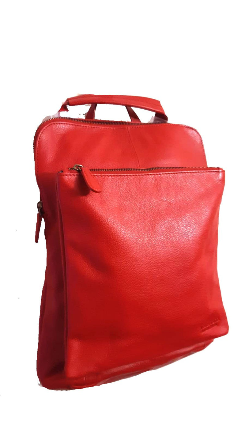 Leather Bag Layla Backpack - Vera Tucci OriginalsBags RED