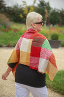 Scarves MARSALA - CHECK PATTERN WINTER PONCHO RMD202106-20 3 COLS - Vera Tucci OriginalsAccessories