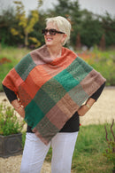 Scarves MARSALA - CHECK PATTERN WINTER PONCHO RMD202106-20 3 COLS - Vera Tucci OriginalsAccessories